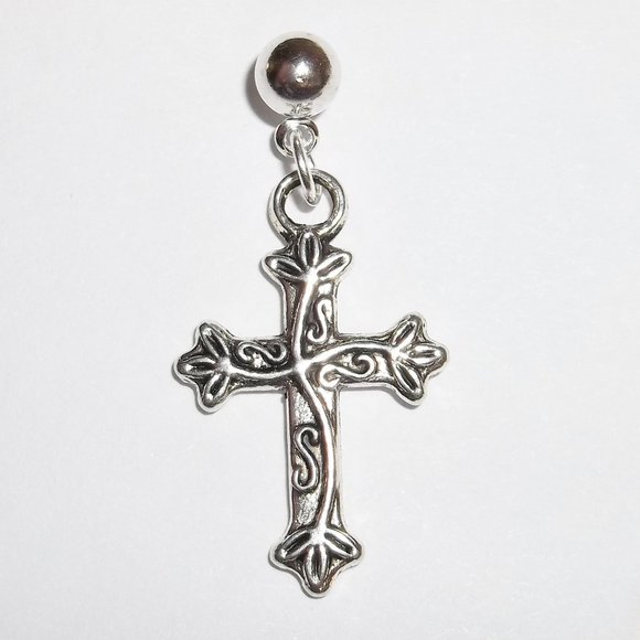 wvluckygirl Other - One Silver Cross Earring Men's Jewelry Unisex Style Minimalist Simple NWT 5325